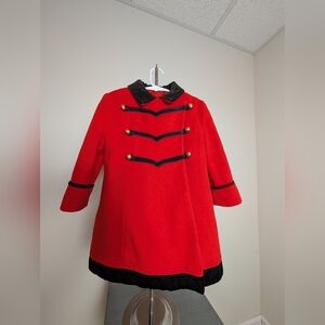 Vintage Cute Togs New York Kids Red Winter Coat Size 4T Classic Wool Blend